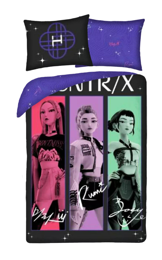 Halantex Lenjerie de pat din bumbac K-POP Demon Hunters 06 140x200 70x90 100% bumbac