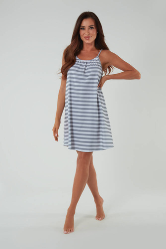 Cămașă de noapte Bari, cu curea îngustă Modă italiană - print