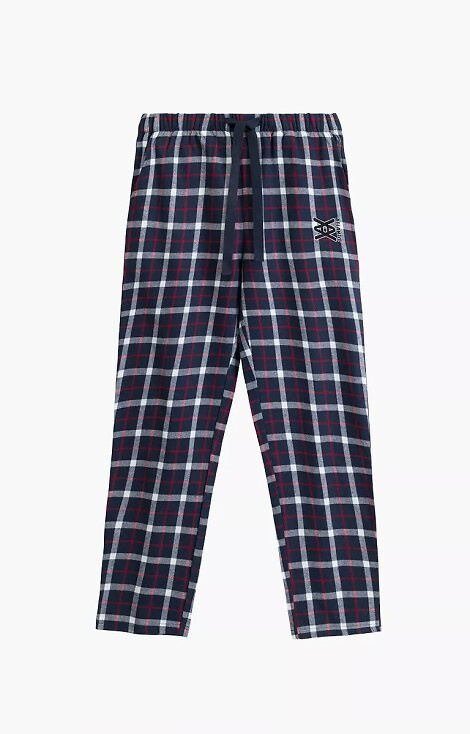 NMB -045 Atlantic Navy Blue – Pantaloni de pijama bărbătești din flanel în carouri