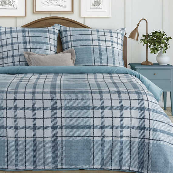 Eurofirany SPRING 95 lenjerie pat 100% bumbac satinat carouri Oeko-Tex