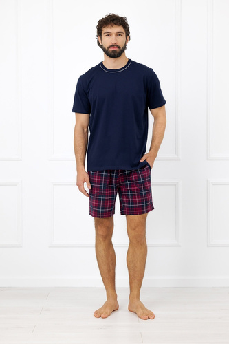 Italian Fashion Brajan pijama bărbați Mega Soft bumbac șorturi în carouri