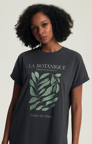 43687 Cămașă de damă Danna Henderson Gri – Bumbac, Mânecă scurtă, Imprimeu