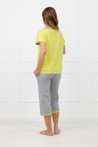 Pijama Sabrina Italian Fashion 100% bumbac – mânecă scurtă, pantaloni 3/4