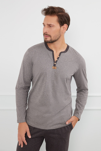 Julius Pijama cu mânecă lungă pentru bărbați, pantaloni lungi Italian Fashion - ¶r.melange/c.melange 