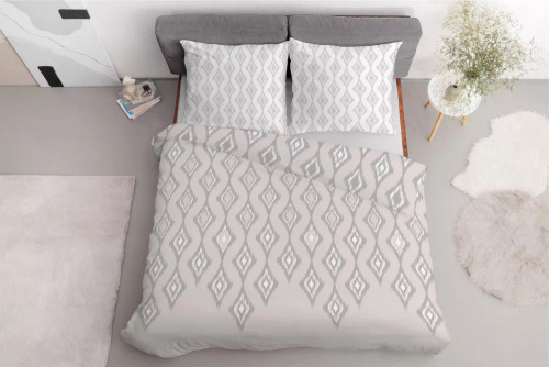 5031 A Lenjerie de pat din microfibră cu geometrie Detexpol, roz pudrat