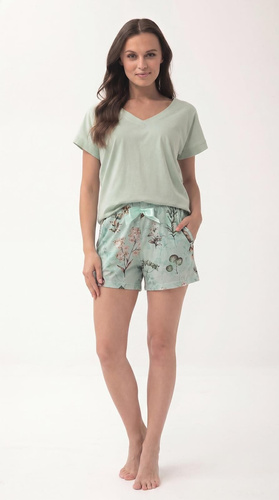 Pijama de damă 1309 Luna din bumbac cu pantaloni scurți