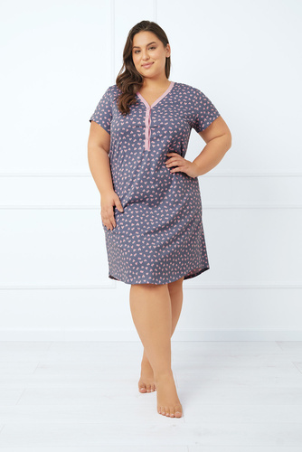 Tiana cămașă de noapte și cămașă de alăptare, cu mânecă scurtă Italian Fashion - print