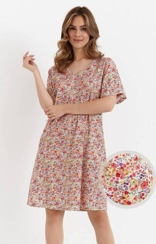 Cămașă de noapte 458 Cana - flori roșii