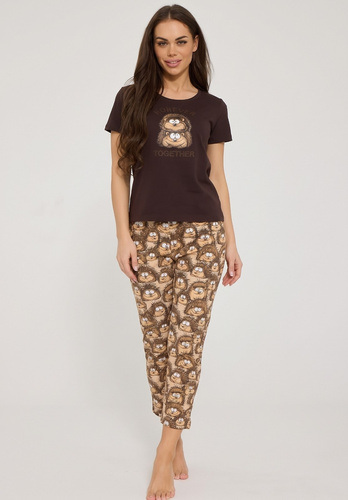 Cornette Forever 2 775/519 pijama damă maro 100% bumbac