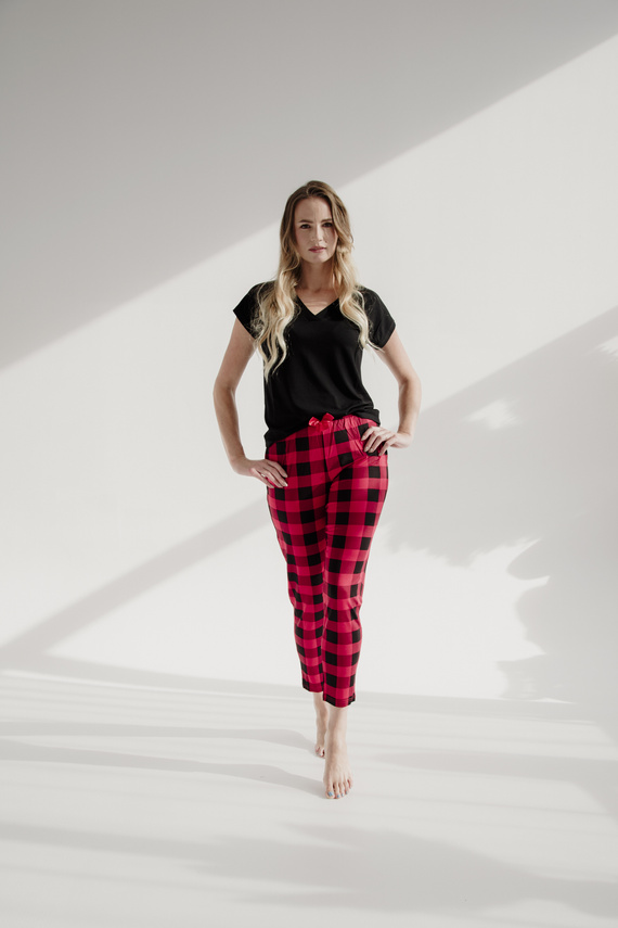 pantaloni de pijama 360 Checkered Forex - roșu