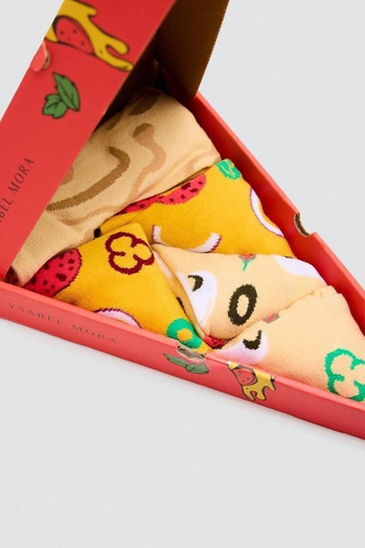 Ysabel Mora 17502 Șosete unisex 3 perechi din bumbac Pizza pentru cadou