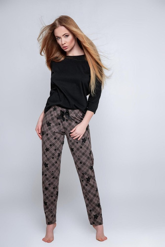 Pijamale Sensis Reach For The Stars pentru femei - Negru-Maro