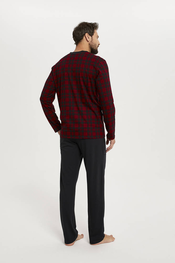 Elijah Pijama și pantaloni cu mânecă lungă pentru bărbați Italian Fashion - print/negru