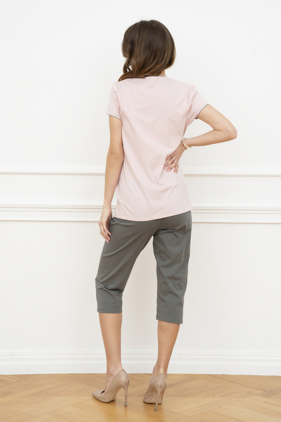 Pijama cu mânecă scurtă pentru femei Felicita - caisă