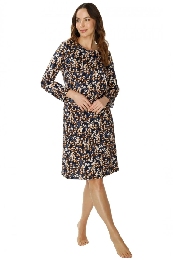 86675 Cămașă de noapte Lucy Seagull, imprimeu maro