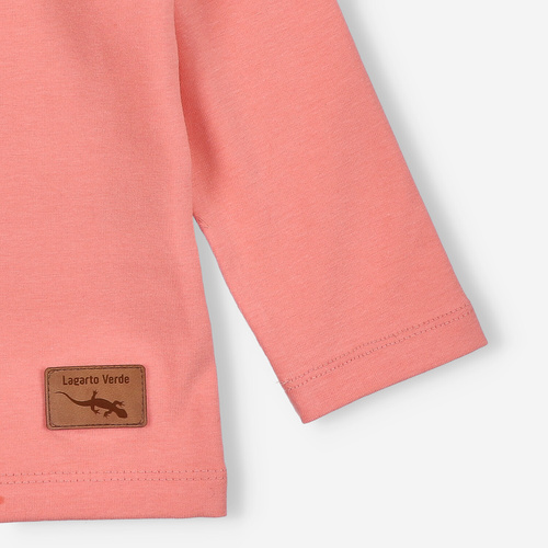 Bluză cu mânecă lungă KAR-3001 Lagarto Verde, culoare somon, pentru fete – elegantă, din bumbac, producție poloneză