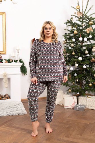 Set lână pentru femei Iceland Fleece Italian Fashion - imprimeu grafit