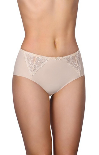 58 Slip bej Modo - microfibră, dantelă în față, tăiat cu laser