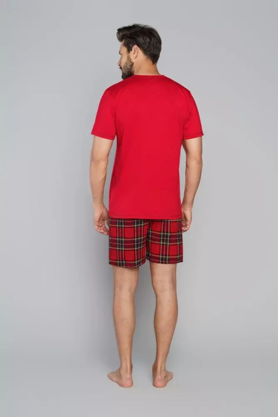 Narwik Pijama cu mânecă scurtă pentru bărbați, pantaloni scurți Italian Fashion- verde/print