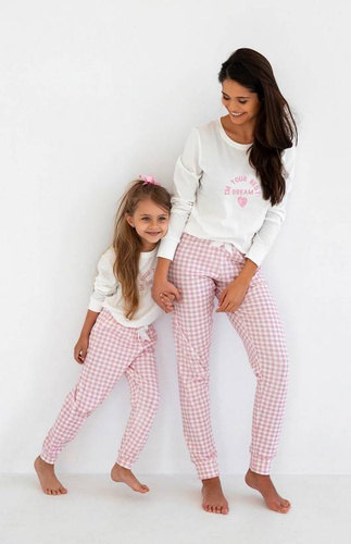 Sensis Nanny Kids Pijama pentru fete - ecru-roz