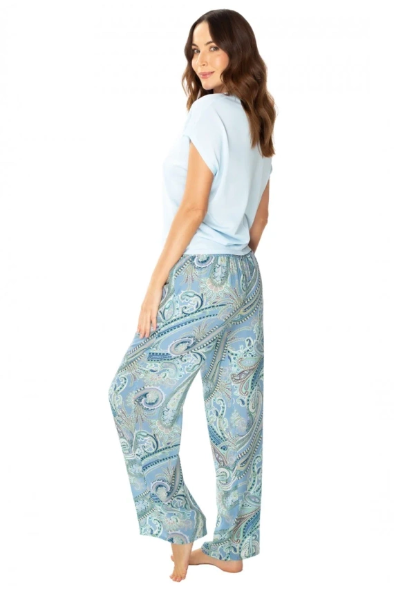 86634 Pijamale dama Laguna Pescăruș, imprimeu albastru