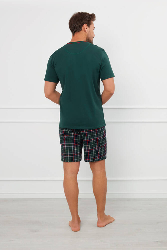 Fogo Pijama cu mânecă scurtă pentru bărbați, pantaloni scurți Italian Fashion - verde/print