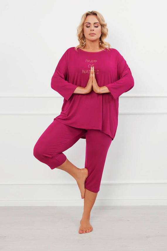 Pijama 3/4 pentru femei Natura Italian Fashion - vin