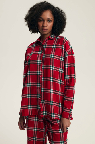 43718 Dotie Henderson Set pijama de Crăciun pentru femei, roșu - Mânecă lungă și pantaloni