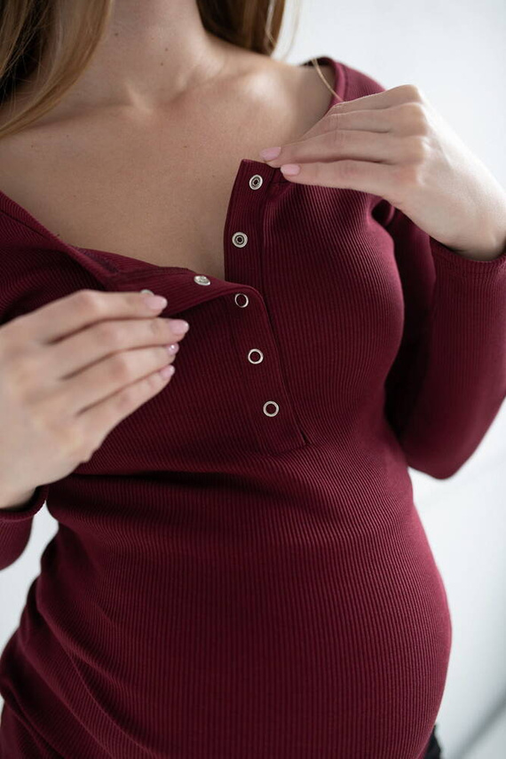 Tummy Bluza de maternitate si alaptare Milk&Love visiniu