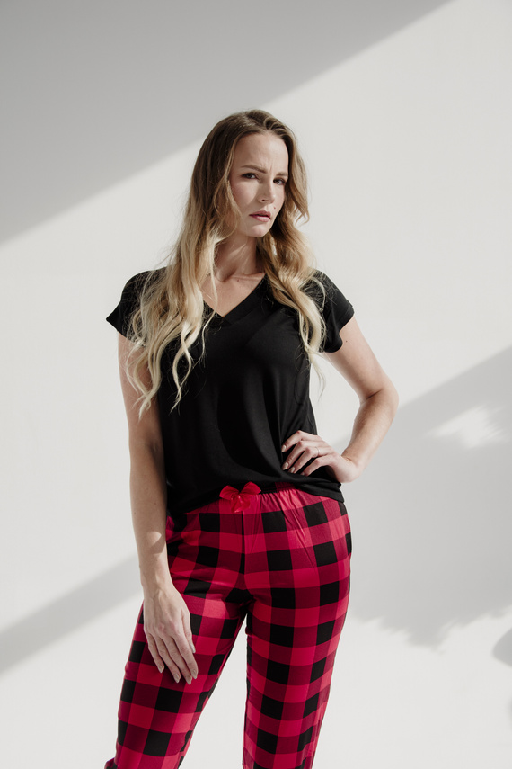 pantaloni de pijama 360 Checkered Forex - roșu