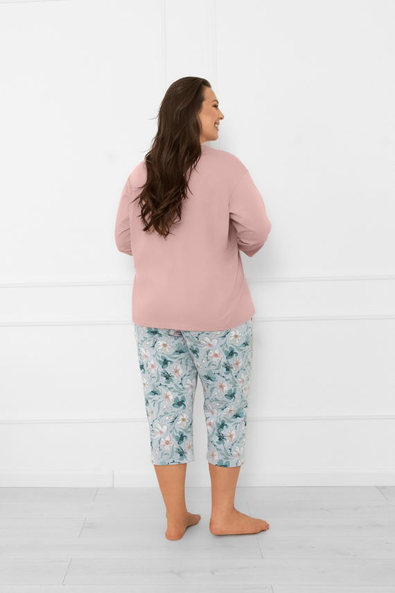 Pijama de damă Perlis - mânecă 3/4 și pantaloni, bumbac Italian Fashion  