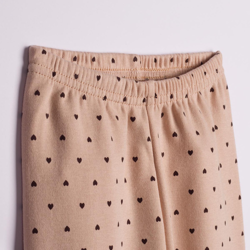 Nicol Hania 226036 Pijamale fete 100% bumbac Inimioare Bej