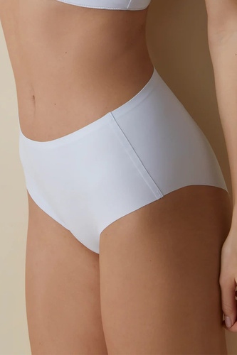 503 Slip de damă Maxi Braga Selene, alb - cu talie înaltă, fără cusături, modelat