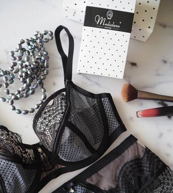 19176 Palermo sutien moale Milanano, negru și grafit