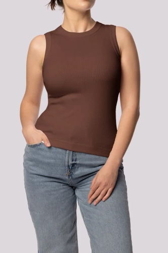 Tricou fără mâneci pentru femei Mona, ciocolată