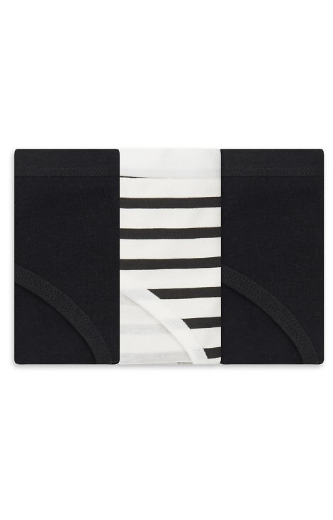 36508-K084 Henderson, slip de bikini negru din bumbac pentru femei, set de 3 buc.