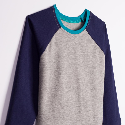 228141 Nicol FARMA Bluză băieți raglan bleumarin melanj bumbac