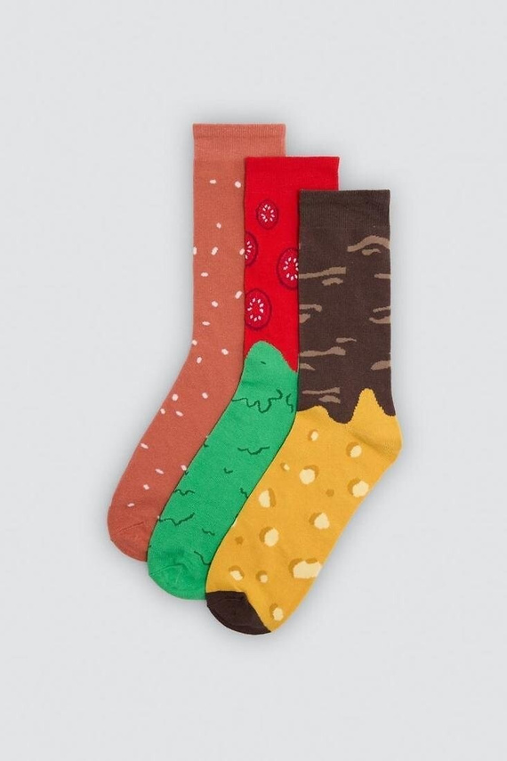 Ysabel Mora 17501 Șosete Unisex Burger 3 Perechi Bumbac Cadou