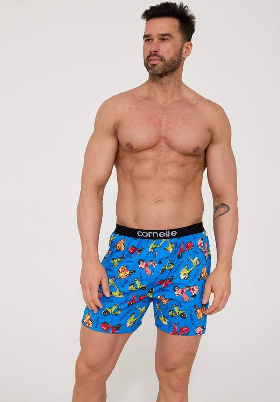 Cornette 881/03 Classic Boxer Bărbați 100% Bumbac Albastru cu Print Vespa