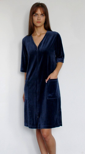 431 Halat de damă din velur Forex - albastru marin