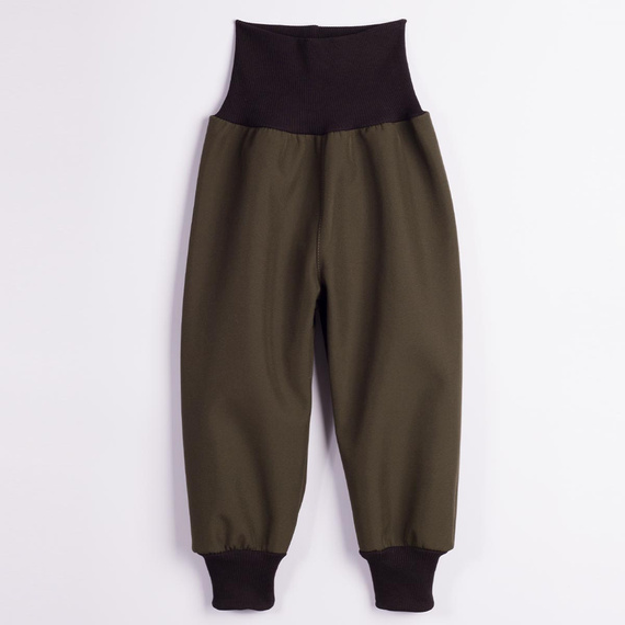 Nicol Pantaloni softshell copii 229052 polar talie înaltă cu manșete - khaki