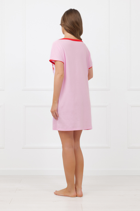 Cămașă de noapte Sabrina Italian Fashion 100% bumbac – mânecă scurtă, inimă