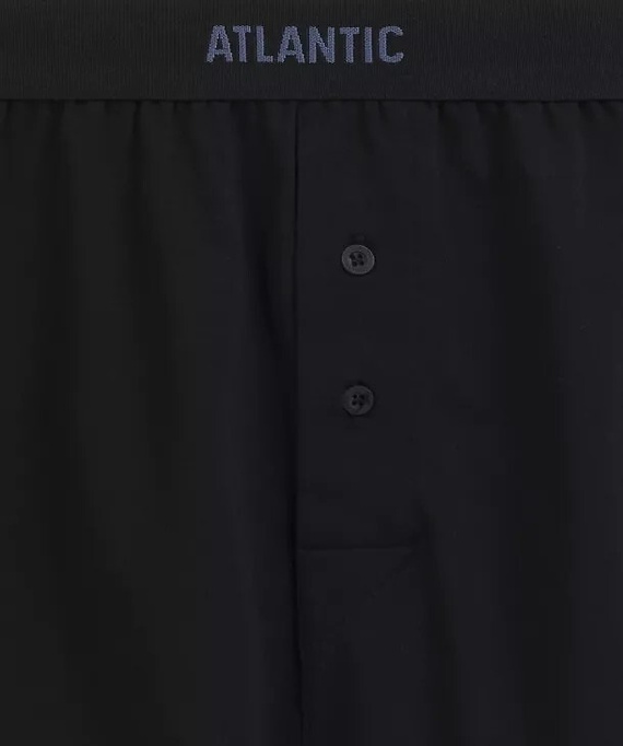 Boxeri bărbați Atlantic 2MBX-0255 A2 2-pack negru-denim – lejeri, 100% bumbac