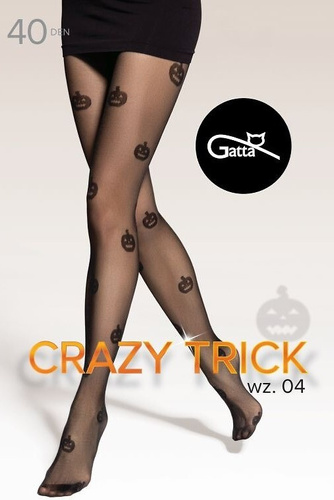 Colanți Crazy Trick wz.04 40 den Gatta negri – Halloween, dovleci, talie elastică