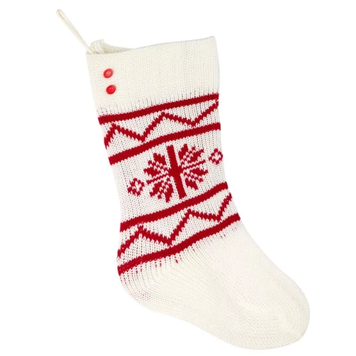 448 ciorap de Crăciun, decor fulg de nea, eurodrape, alb