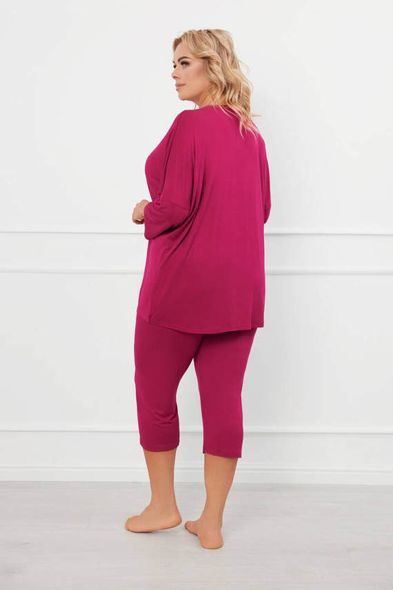 Pijama 3/4 pentru femei Natura Italian Fashion - vin