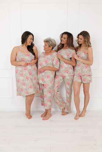 Pijama damă HARMONIA Italian Fashion bretele subțiri pantaloni scurți vâscoză