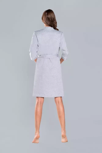 Halat pentru femei Megan Italian Fashion cu mânecă 3/4 - melange deschis