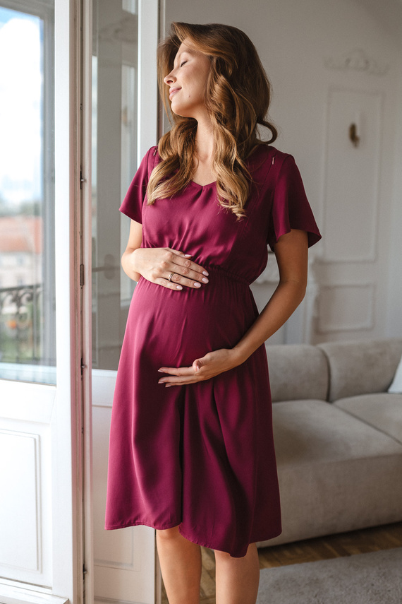 Milk & Love Lovely Dress rochie de maternitate și alăptare culoare zmeură