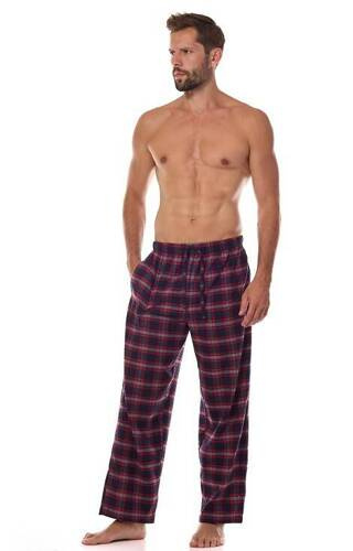 2472 Pantaloni de pijama din flanel Ben L&L - bleumarin